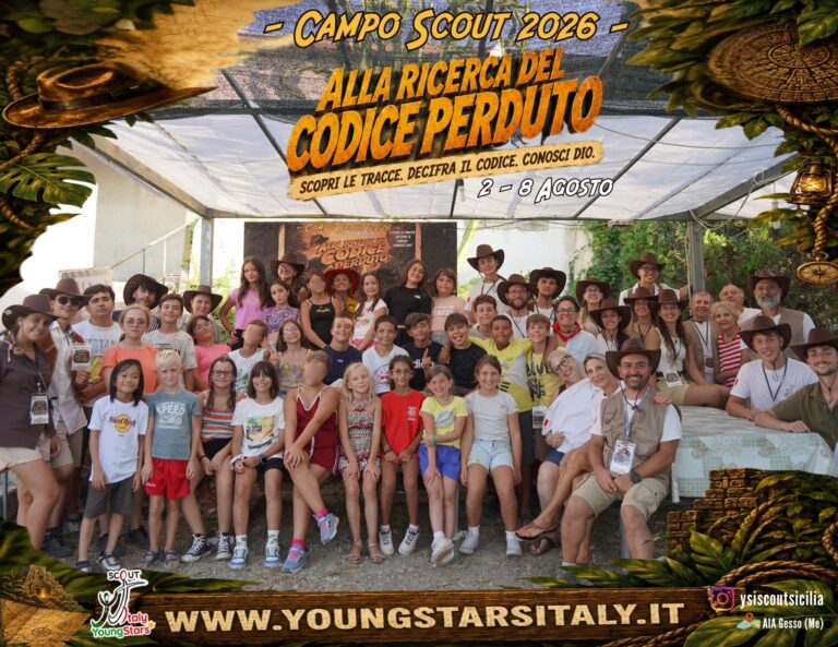 Foto di gruppo del campo scout 2026 YoungStars Sicilia